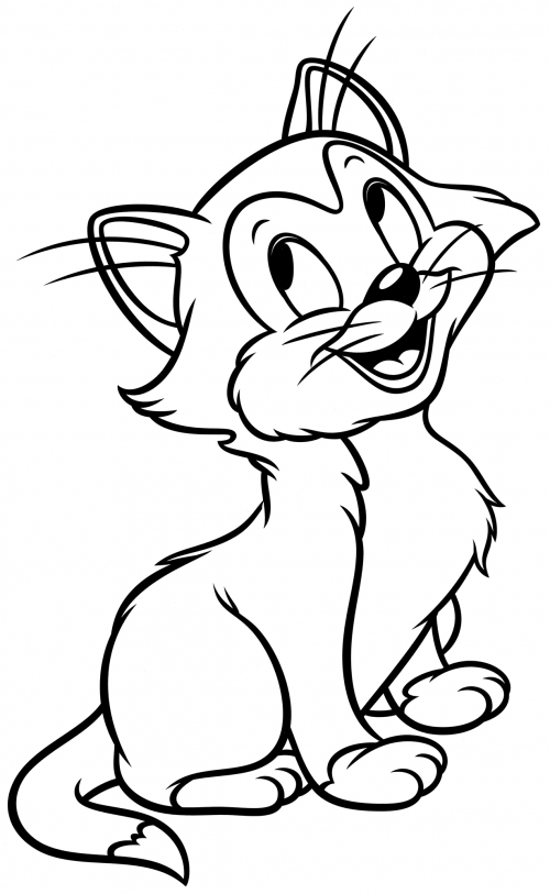 Kitten Figaro coloring page - free and printable