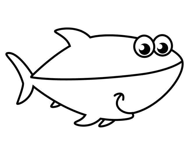 Shark with a nice smile coloring page