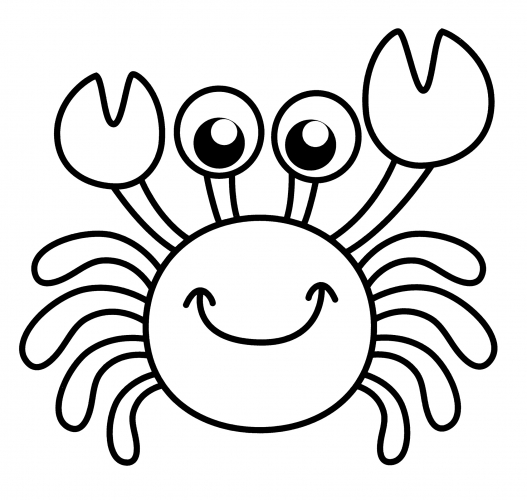 Curious crab coloring page