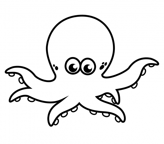 Purple octopus coloring page