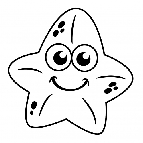 Kind starfish coloring page