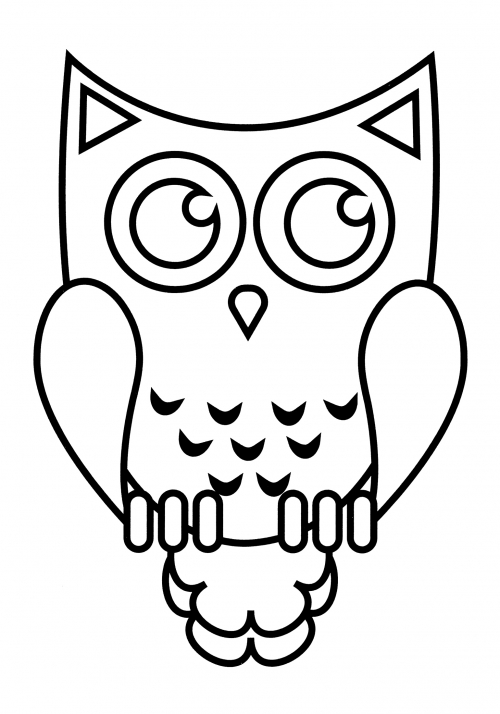 Sleepy owl coloring page