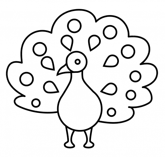 Young peacock coloring page