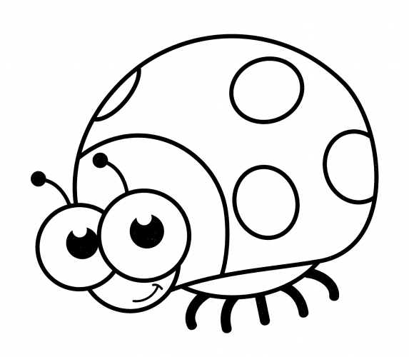 Round ladybird coloring page