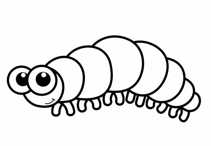 Caterpillar with little legs coloring page