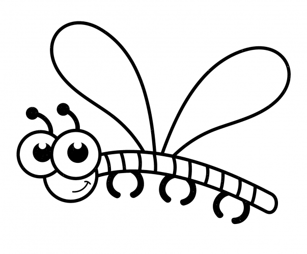 Long dragonfly coloring page