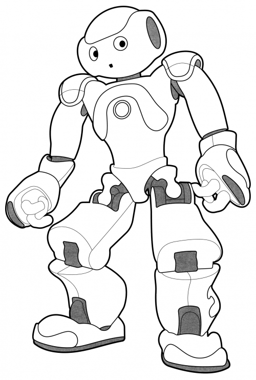 Round-eared robot coloring page