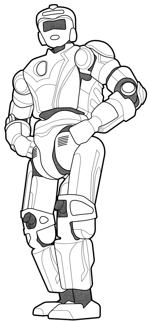 Tall robot coloring page