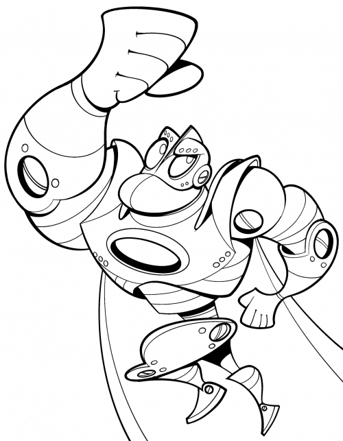 Robot superhero coloring page