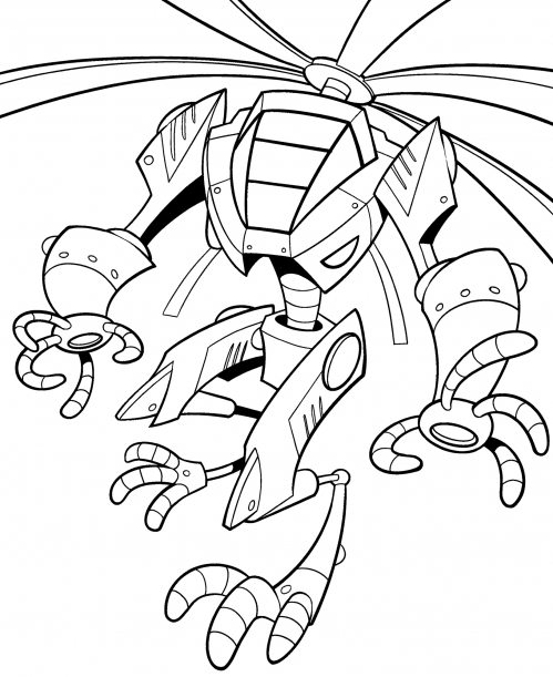 Propeller robot coloring page