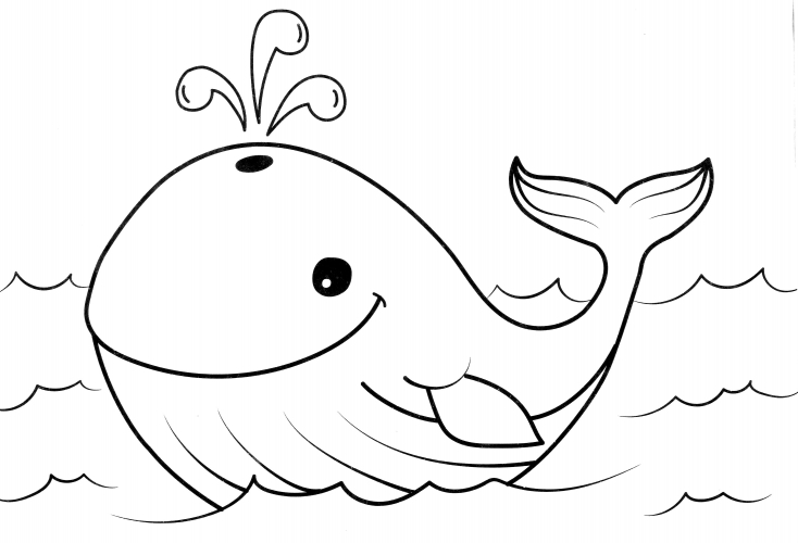 Beautiful whale coloring page