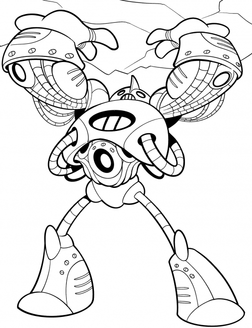 Strongman robot coloring page