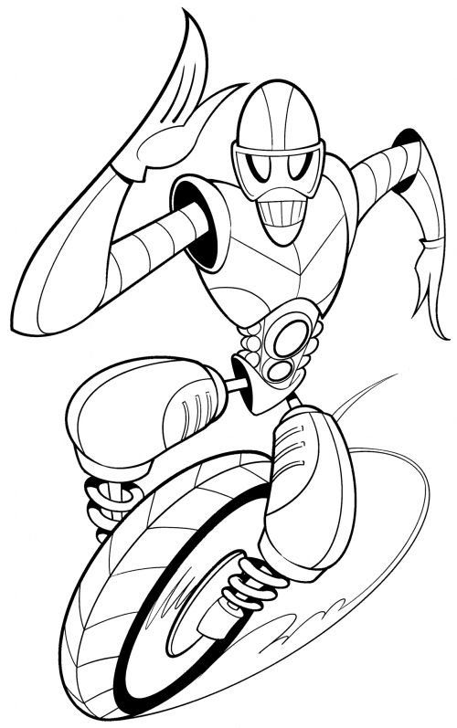 Fast robot coloring page