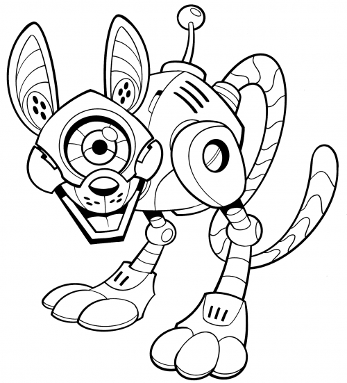 Robot hyena coloring page