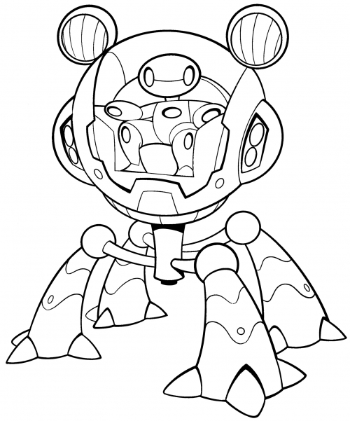 Robot inside a robot coloring page