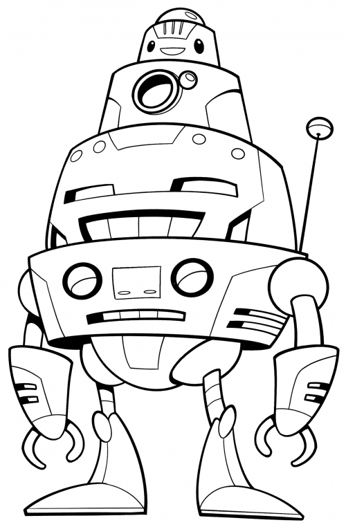 Formidable robot coloring page