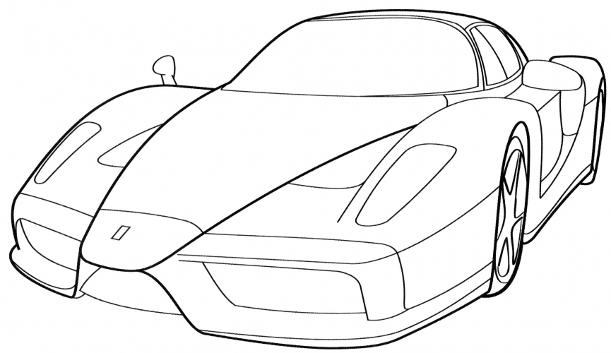 Beautiful Ferrari model coloring page