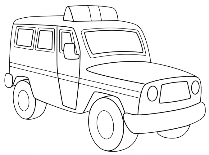 Police car with flashers coloring page