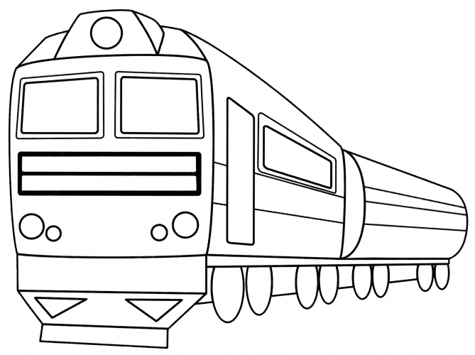 Locomotive with wagon coloring page