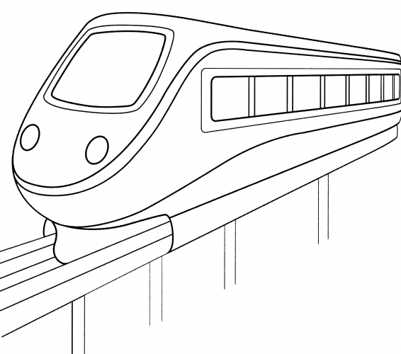 Magnetic cushion train coloring page