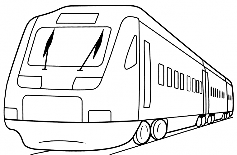 Modern train coloring page