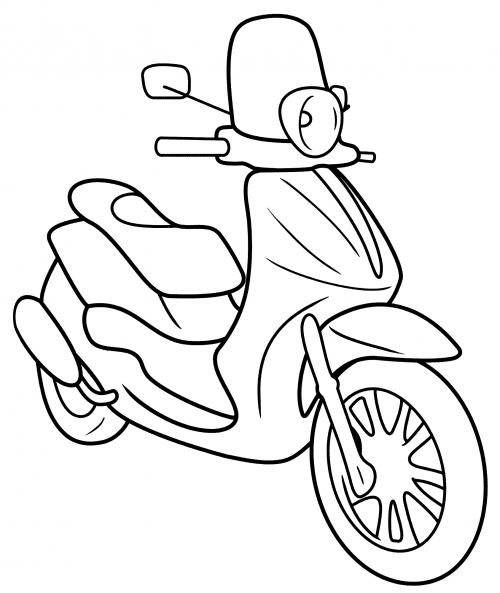 Small scooter coloring page