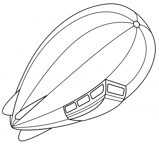 Big airship coloring page