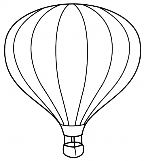 Little hot air balloon coloring page