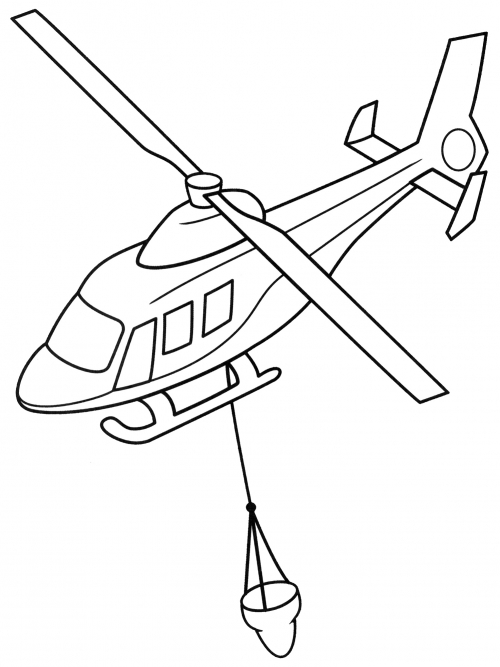 Firefighting helicopter coloring page