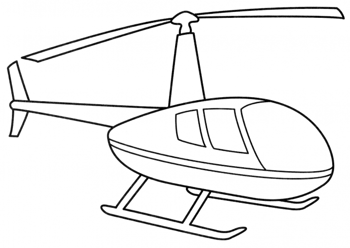 Round-cockpit helicopter coloring page