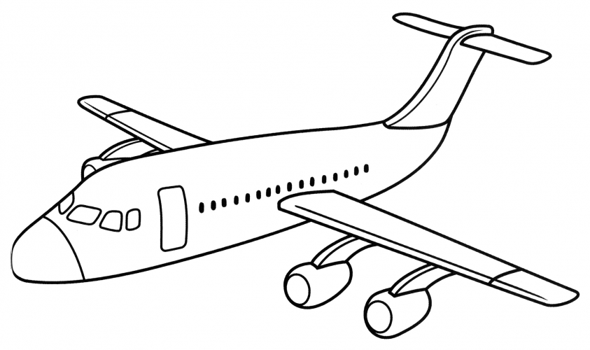 Passenger aircraft coloring page
