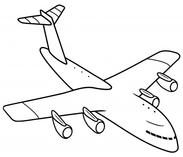 Four-engine aircraft coloring page