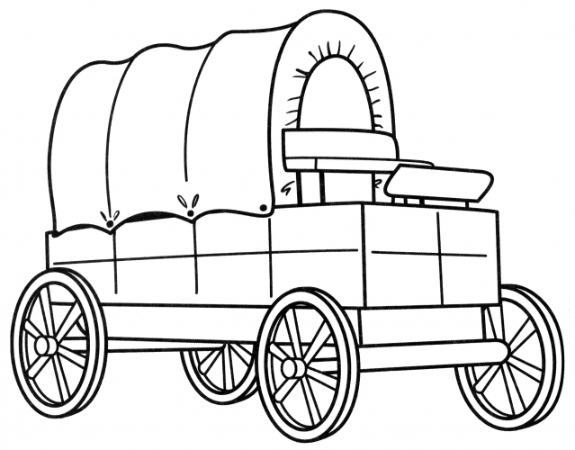 An antique carriage coloring page