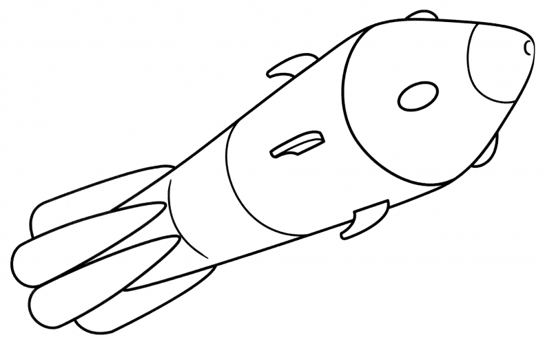 Space rocket coloring page