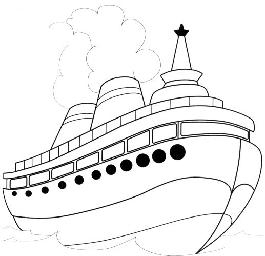 Cruise liner coloring page