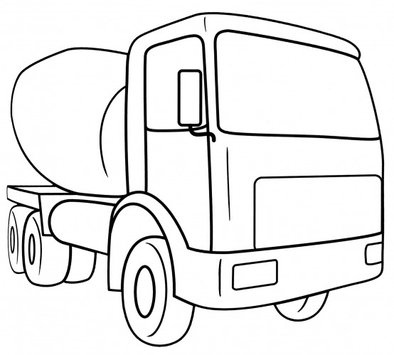 Concrete mixer truck coloring page