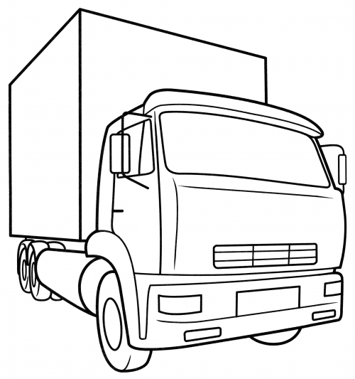 Compact truck coloring page