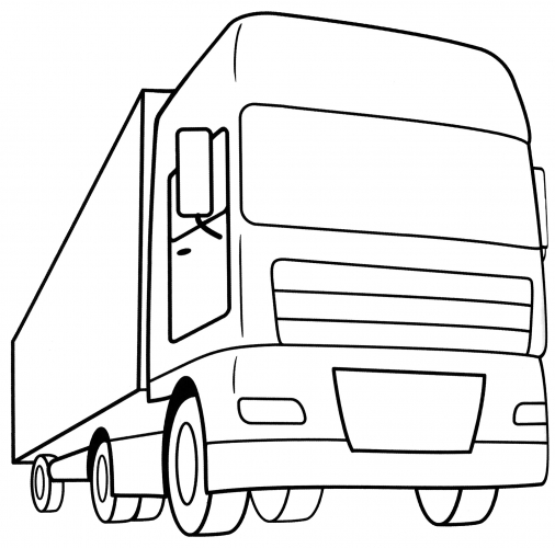 Big lorry coloring page