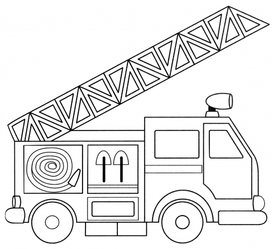 Fire truck with ladder coloring page