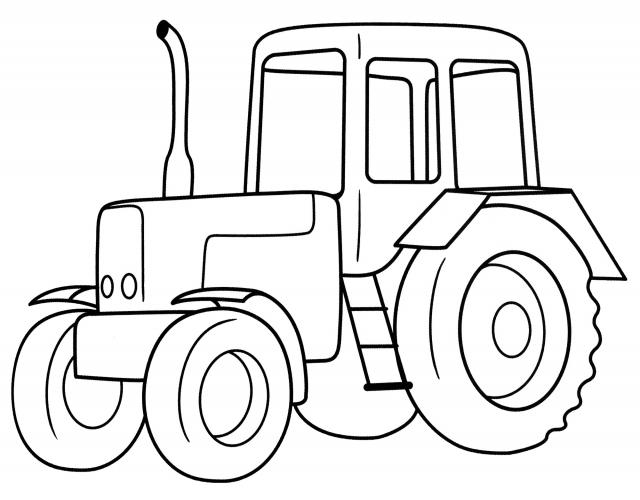 Agricultural tractor coloring page