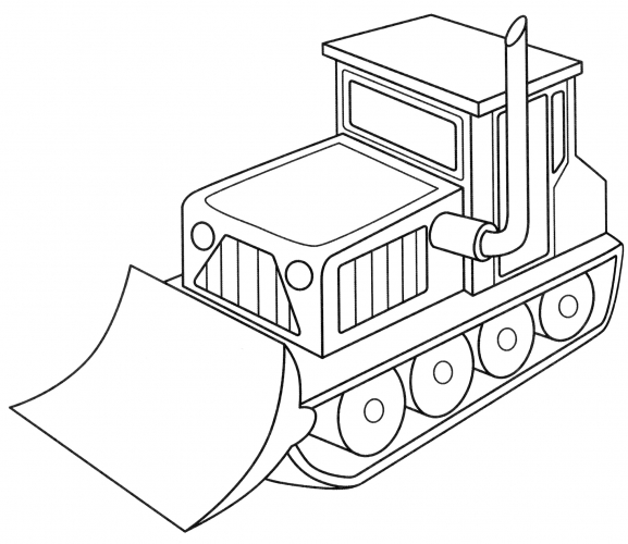 Bulldozer with exhaust pipe coloring page