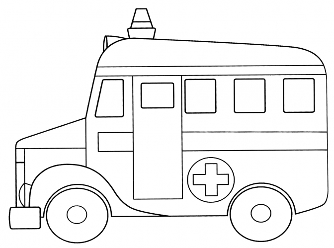 Vintage ambulance coloring page