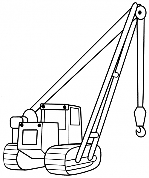 Small truck crane coloring page