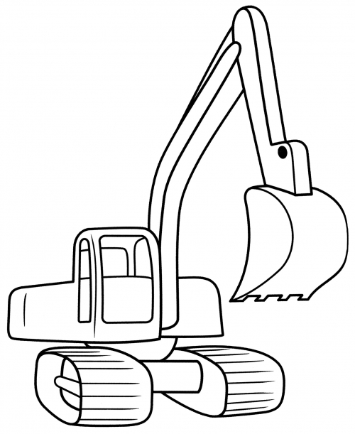 Excavator with sliding body coloring page