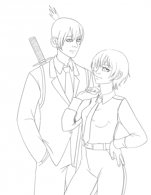 Aki Hayakawa and Himeno coloring page