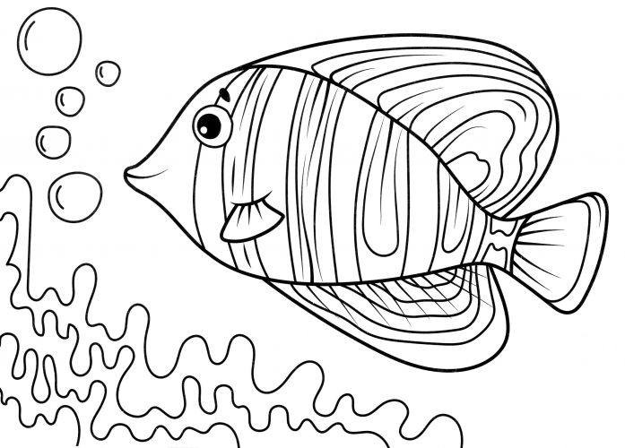 Striped fish coloring page