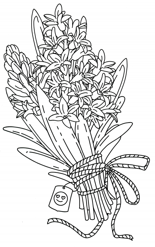 Bunch of hyacinths coloring page
