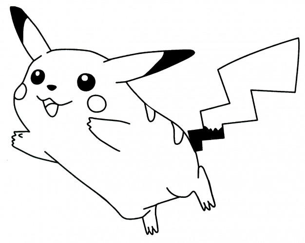 Pikachu smiles coloring page