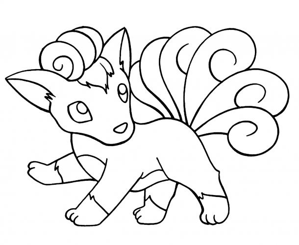 Nine-tailed Vulpix coloring page