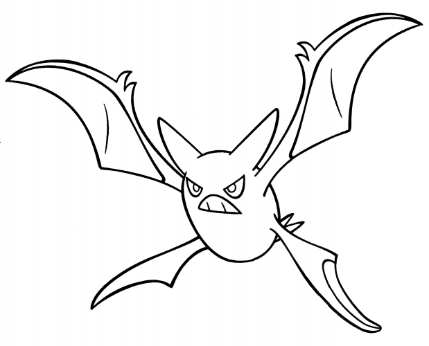 Crobat bat coloring page